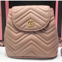 Gucci GG Marmont Matelassé Backpack ‎528129 Pink 2018