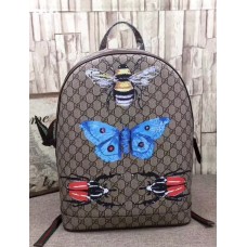 Gucci Bee and Butterfly Print GG Supreme Backpack 419584 2018