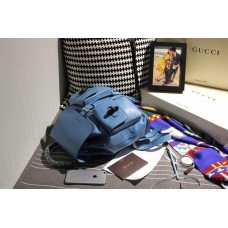 Gucci bamboo leather backpack blue