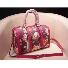 Gucci GG Blooms canvas boston bag Rose Red