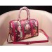 Gucci GG Blooms canvas boston bag Rose Red