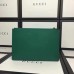 Gucci Embroidered Tiger and blind for love leather large zipper pouch clutch bag 431416 emerald green 2017(2b040-741202)