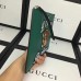 Gucci Embroidered Tiger and blind for love leather large zipper pouch clutch bag 431416 emerald green 2017(2b040-741202)