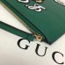 Gucci Embroidered Tiger and blind for love leather large zipper pouch clutch bag 431416 emerald green 2017(2b040-741202)