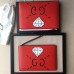 Gucci Leather GucciGhost Print Zip Pouch Clutch Bag 445597 Red 2016(742603)