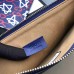 Gucci Leather GucciGhost Print Zip Pouch Clutch Bag 445597 Blue/Red/White 2016(742605)
