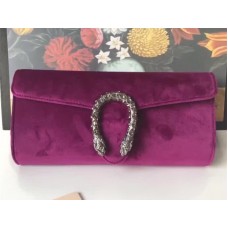 Gucci Dionysus Velvet Clutch 425250 Fuchsia 2018