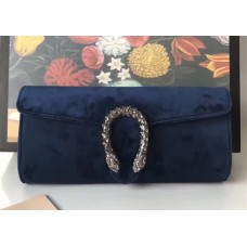 Gucci Dionysus Velvet Clutch 425250 Navy Blue 2018