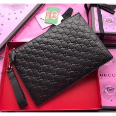 Gucci Signature Soft Men's Pouch Bag 473950 Black 2018