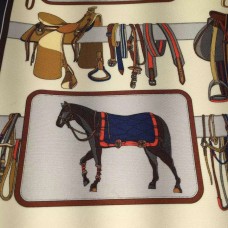GUCCI HORSE FRAME PRINT TRAVEL POUCH IN BLUE