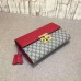 Gucci padlock GG supreme clutch 432125 red