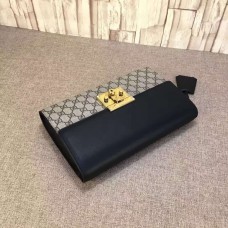 Gucci padlock GG supreme clutch 432125 black