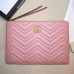 Gucci GG Marmont Leather Pouch Clutch Bag 476440 Pink