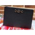 Gucci Zumi Grainy Leather Pouch Clutch Bag 570728 Black 2019