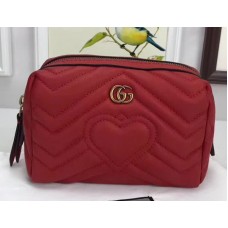 Gucci GG Marmont Cosmetic Case Bag 476165 Red 2017