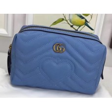 Gucci GG Marmont Cosmetic Case Bag 476165 Blue 2017