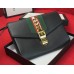 Gucci Sylvie Web Leather Small Wristlet Clutch Bag 477627 Black 2018