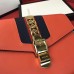 Gucci Sylvie Web Leather Small Wristlet Clutch Bag 477627 Orange 2018