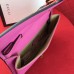 Gucci Sylvie Web Leather Small Wristlet Clutch Bag 477627 Pink 2018