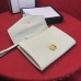 Gucci Sylvie Web Leather Small Wristlet Clutch Bag 477627 White 2018