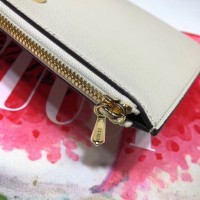 Gucci Zumi Grainy Leather Pouch Clutch Bag 570728 White 2019