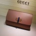 Gucci Bamboo Daily leather clutch 387220 2016 in coffee