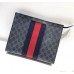 Gucci Men's GG Supreme Web Pouch 475316 Black/Grey 2018