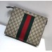 Gucci Men's GG Supreme Web Pouch 475316 Beige 2018