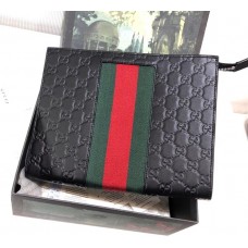 Gucci Men's GG Signature Web Pouch 475316 Black 2018