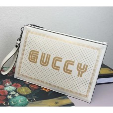 Gucci Guccy Leather Pouch ‎510489 White/Gold 2018
