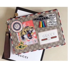 Gucci Courrier GG Supreme Pouch 473915 Brown 2018