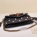 GUCCI BROADWAY LEATHER CLUTCH WITH PEARS 453778 2017 BLACK