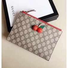 Gucci GG Supreme Pouch with Cherries 475042