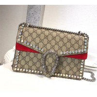 Gucci Dionysus GG Small Crystal Shoulder Bag 400249 Red 2018