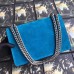 Gucci Dionysus Suede Small Shoulder Bag with Bloom Embroidery ‎482735 Blue 2018