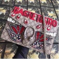 Gucci Dionysus GG Snakeskin Medium Shoulder Bag with Appliqué 400235 2018