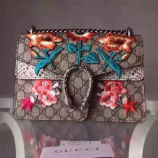 Gucci Dionysus GG Supreme Embroidered Small Bag with sunflower