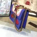 GUCCI GG MARMONT LEATHER SHOULDER BAG 431382 BLUE LEATHER