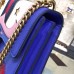 GUCCI GG MARMONT LEATHER SHOULDER BAG 431382 BLUE LEATHER