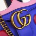 GUCCI GG MARMONT LEATHER SHOULDER BAG 431382 BLUE LEATHER