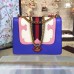 GUCCI GG MARMONT LEATHER SHOULDER BAG 431382 BLUE LEATHER