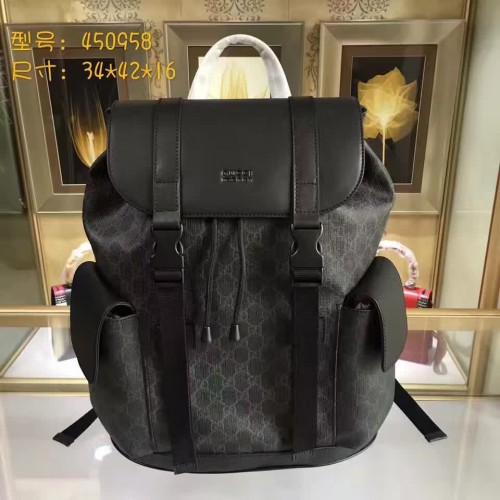 hostel Radioactive answer Gucci soft GG supreme canvas backpack 450958 black(742402)