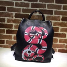 Gucci mens backpacks snake print leather backpack 451000 Black(enyi-741304)