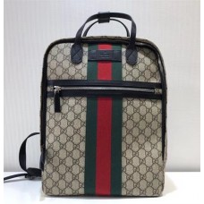Gucci Men's GG Web Backpack 495558 Beige 2018