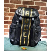 Gucci Men's Gucci-Dapper Dan Backpack 536413 Black GG Leather 2018