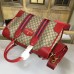 Gucci mens suitcases duffle bags soft GG supreme duffle bag with web 459311 Red leather(JLX-741301)