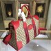 Gucci mens suitcases duffle bags soft GG supreme duffle bag with web 459311 Red leather(JLX-741301)