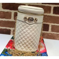 Gucci Interlocking G Horsebit Quilted Leather Belt Bag 572298 White 2019