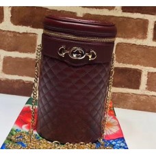 Gucci Interlocking G Horsebit Quilted Leather Belt Bag 572298 Burgundy 2019
