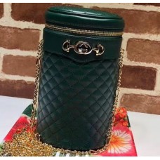 Gucci Interlocking G Horsebit Quilted Leather Belt Bag 572298 Green 2019